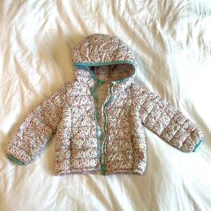 Baby Gap Primaloft polka dot puffer jacket coat size 3 3T